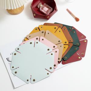 Plateau organisateur pliable en cuir PU, plateau de rangement pour bijoux, clés, pièces de monnaie, dés - Product Image 2