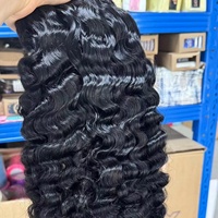 Lots de Cheveux Humains Vierges Bruts Alignés avec les Cuticules du Cambodge, Lisses comme des Baguettes, Afro Kinky, Closure Loose Deep en Gros, en Stock