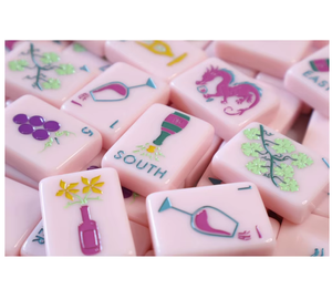 Elegante Regalo di Natale Mahjong, Tessere Mahjong in Acrilico Rosa Vino Squisito - Product Image 3
