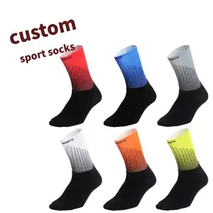 Calcetines deportivos男女通用de algodon de ciclismo de futbol，diseno personalizado，calcetines deportivos de secado rapid