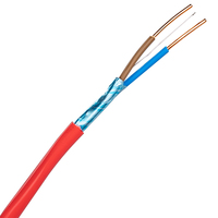 Cable de Alarma Contra Incendios Blindado Resistente a FPLR de 1000 pies, Rojo, 2 Núcleos, 2 x 16 AWG, 18 AWG, 14 AWG, 300/300 V, Cumple con la Prueba de Llama VW-1 para Sistemas