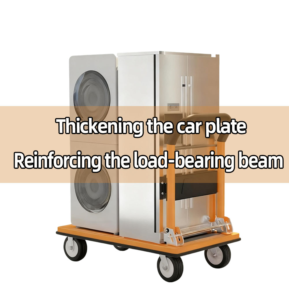 Wholesale OEM Foldable Handle 90x60cm Heavy Duty Four-Wheel Effortless Steel Platform Handcart for Tools & Storage