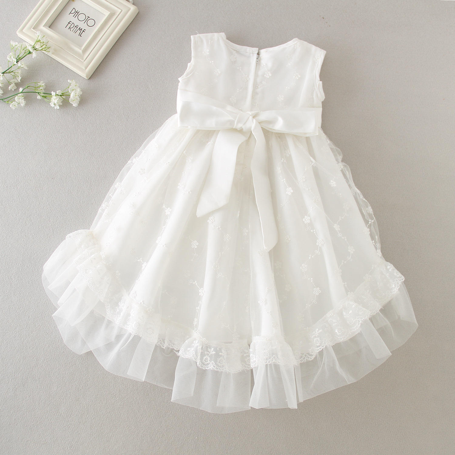 Lito Angels - Abito In Pizzo Da Battesimo, Vestito Bianco Con Mantella E Cappellino Per Neonata Bimba, Taglia 0 Mesi - Foto 4