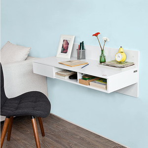 Wall Mounted <strong>Floating</strong> <strong>Desk</strong> in White - Product Image 6