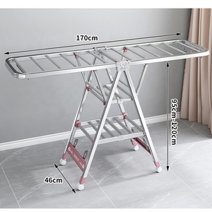 ราวตากผ้าสแตนเลสพับได้ 170 ซม. ราวแขวนผ้าอเนกประสงค์สำหรับร้านเสริมสวย - Product Image 3