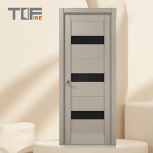 Qualité Style <span class=keywords><strong>Japonais</strong></span> Étanche Coulissant 2 Deux Panneaux Chêne En Bois Massif Intérieur Wpc <span class=keywords><strong>Porte</strong></span> avec Verre Blanc Aluminium Bandes - Product Image 5