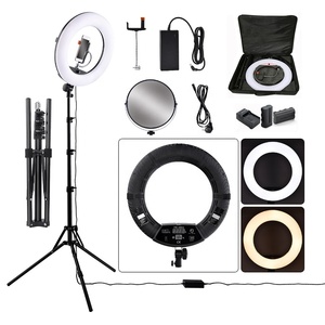 Éclairage professionnel, lampe à anneau LED <span class=keywords><strong>Tik</strong></span> <span class=keywords><strong>Tok</strong></span> de 18 pouces, 96 W, lumière lunaire pour les cils, salon de beauté, tatouage et maquillage - Product Image 1