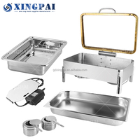 XINGPAI Usine En Gros Or Oblong Chaffing Plats Buffet Traiteur En Acier Inoxydable Cheffing Plats