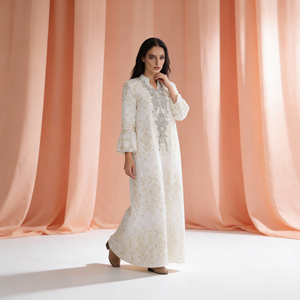 Abaya en polyester brodée de luxe pour femmes musulmanes, robe de soirée sur mesure, fournisseur en gros - Product Image 4