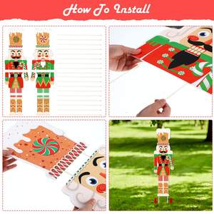 Ornements de Noël en casse-noisettes de grande taille personnalisables, comme marqueurs de jardin en plein air, panneaux de patio, décorations de Noël, emballés dans des boîtes - Product Image 3