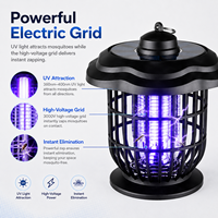 Piège à moustiques solaire ABS 3-en-1 pour extérieur, anti-insectes étanche à UV, grille électrique haute tension 3000V