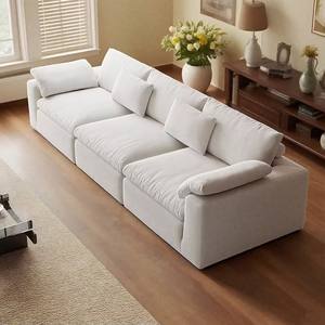 Set di divani componibili componibili quadrati in stile crema-<span class=keywords><strong>soggiorno</strong></span> moderno minimalista di lusso essenziale per un ambiente accogliente centro commerciale dell'hotel - Product Image 4