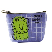 Dompet anak Logo kustom kantung koin ritsleting kanvas katun Eco dompet kecantikan kecil uniseks lucu dengan pola kartun