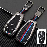 Coque de clé à distance en alliage de zinc en métal dur avec porte-clés en métal compatible pour Chevrolet