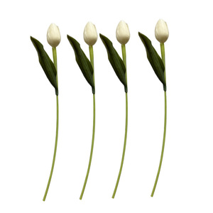 Ramo de Tulipanes Blancos de 10cm-30cm, Flores Artificiales de Plástico PE, Plantas Decorativas para Interiores y Exteriores - Product Image 5