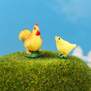 รูปปั้นไก่ขนาดเล็ก เรซินสังเคราะห์ ทาสีแล้ว ของตกแต่งสวนในร่มและกลางแจ้ง ของตกแต่งบนโต๊ะ - Product Image 4
