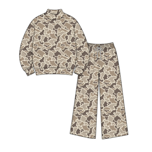 Conjunto de Camuflaje Personalizado con Top de Cuello Alto y Pantalones Rectos para Mujer, Ropa de Caza Otoñal, Moda al por Mayor, Ropa del Sur, Boutique de Ropa para Mamá e Hija - Product Image 5