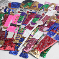 Grandes appliques brodées de paillettes en forme de casse-noisette de Noël, thermocollantes, pour sweats à capuche, chemises, pulls, décoration de vêtements de fêtes