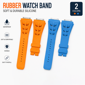 Bracelet de montre en caoutchouc silicone souple de qualité supérieure, bracelet de sport ventilé, durable, confortable, bracelet de remplacement pour montre - Product Image 1