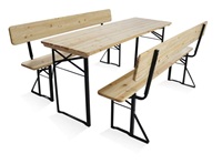 Modernes Massivholz Outdoor Klappbares Biertisch-Set mit Rückenlehne für Park- und Villennutzung