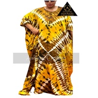 Robe Abaya Kaftan Tie-Dye pour femme – Modèle tendance inspiré de Dubaï, du Moyen-Orient et d'Afrique, grande taille, avec capuche et hijab, robe maxi