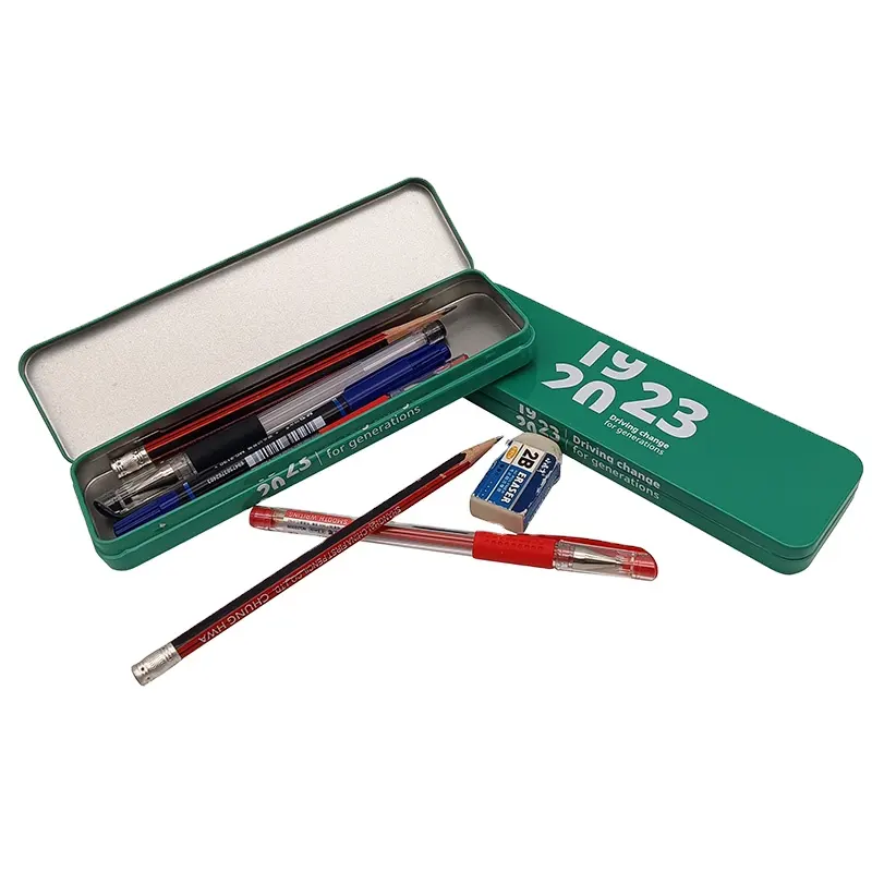 Customized cartoon tinplate makeup brush iron box rectangular clamshell stationery gift pencil box