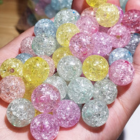 Perles acryliques craquelées transparentes 8-16 mm, perles intercalaires en cristal craquelé, pour la fabrication de bijoux DIY (bracelets, colliers), vente en gros