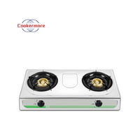 Cuisinière à double combustible avec plaque de cuisson à gaz à 2 brûleurs en acier inoxydable Hotte de cuisinière à économie d'énergie pour VR Appareils ménagers Table de cuisson à gaz