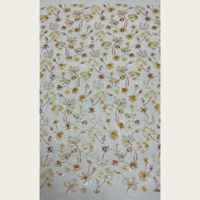 Tissu en dentelle de tulle G3808 lourd, orné de fleurs de lotus 3D, de paillettes et de perles, disponible en 8 couleurs pour robes de mariée et robes de soirée