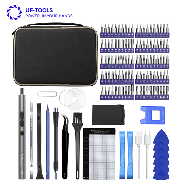 UFTOOLS Professional 120 Pcs Precision Mini Electric Screwdriver Set Cordless Multi-Bit Tools iPhone Repair DIY Battery