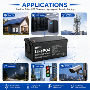 12VリチウムイオンLFPソーラーバッテリー 家庭用蓄電池 LiFePo4 BMS 12V 200Ah リチウムイオンソーラーバッテリーパック - Product Image 5