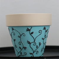 Pot de fleurs de jardin en poterie rouge de couleur rétro traditionnelle chinoise créative