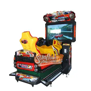 Coin operated crazy speed 3D dynamic out run simulator car racing game machine for indoor game center