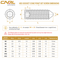 M3 M4 M5 Brass Hex Socket Set Screw DIN 914 Cone Point Grub Bolt for Gear Pulley Fixing Hardware Member Hub Box Bin