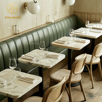 Prix d'usine vente en gros banquette en cuir assise carrée en marbre café mobilier commercial chaise et table de restaurant