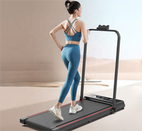 Caminadora Eléctrica Plegable Portátil Mini con Pantalla LED, Motor de 1.0 HP, Velocidad de 0-8 km/h para Ejercicio Aeróbico en Casa