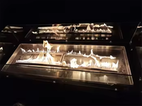 Brasero décoratif de jardin en acier Corten et acier inoxydable, à gaz propane, durable et sans fumée