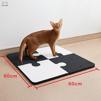 Vente en gros de griffoirs pour chats en carton ondulé haute densité, 4 pièces, design puzzle noir et blanc