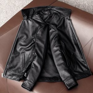 TONGYANG Nueva Chaqueta de Cuero Genuino para <span class=keywords><strong>Hombre</strong></span>, Abrigo de Piel de Vaca y Oveja, Chaquetas de Cuero de Piel de Vaca y Oveja Reales para Otoño e Invierno, Tallas Grandes - Product Image 4