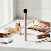 Kuas Makeup Yoly Single Flat & Round Smudge dengan Bulu Sintetis dan Gagang Kayu untuk Highlighting Wajah dan Mata serta Riasan Hidung
