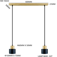 Lampes suspendues en bois nordique, 3 luminaires suspendus modernes pour la décoration, lampes suspendues LED pour le salon, la salle à manger, la chambre à coucher