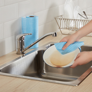 Chiffons de nettoyage jetables pour la cuisine, torchons lavables verts non tissés, lingettes multi-usages pour la vaisselle et le séchage des mains - Product Image 3