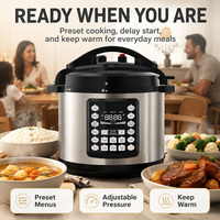 Cuisinière à pression électrique avec écran LED 6L et 14 fonctions prédéfinies