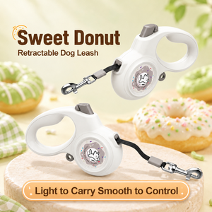 สายจูงสุนัขแบบยืดหดได้ Donut ความยาว 3 เมตร สายรัดแบบแบนความหนาแน่นสูง รูปตัว W สำหรับสุนัขขนาดเล็กถึงขนาดกลาง - Product Image 4