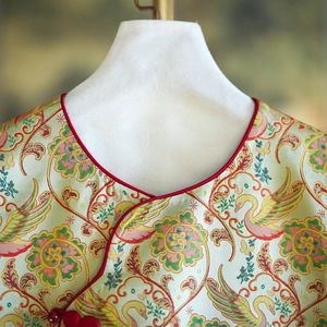 Nouveau gilet en soie brodée style chinois pour femme, col diagonal, motif Phénix, pour le printemps et l'automne 7397 - Product Image 2