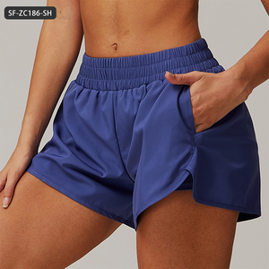 Pantalones cortos de Yoga de secado rápido sin costuras de cintura alta con forro incorporado-Control de barriga Levantamiento de glúteos Correr Gimnasio Entrenamiento Pantalones cortos atléticos - Product Image 2