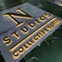 Enseigne personnalisée en lettres acryliques rétroéclairées, signalétique commerciale 3D à éclairage inversé pour logo mural de boutique, conception gratuite