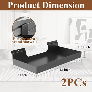 Étagères à lattes robustes JH-Mech pour l'organisation de garages, <span class=keywords><strong>d</strong></span>'ateliers et de rangements, 16x8 pouces, noires, accessoires pour étagères à lattes - Product Image 2
