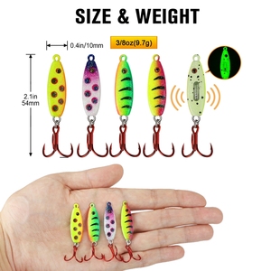 Nuovi Jig Luminosi <span class=keywords><strong>da</strong></span> <span class=keywords><strong>Pesca</strong></span> sul Ghiaccio <span class=keywords><strong>da</strong></span> 9,7g con Occhi 3D, Kit di Esche <span class=keywords><strong>da</strong></span> <span class=keywords><strong>Pesca</strong></span> sul Ghiaccio con <span class=keywords><strong>Cucchiaini</strong></span> Luminosi a Scatto, per Bass, Crappie, Panfish - Product Image 3