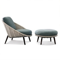 Canapé d'extérieur nordique en osier, mobilier de jardin et de cour, sièges en arc pour balcon d'hôtel, chaises de terrasse pour salon, modèle Chine